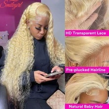 Uveous 34 Inch 613 13x4 Deep Wave Lace Front Wig Human Hair Blonde Wig Human Hair 613 Curly HD Lace Front Wigs 200% Density Pre Plucked With Baby Hair For Women - S613 - 查看 4