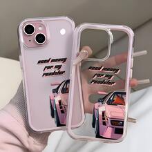 手機殼：透明粉色汽車與文字設計，適合日常使用 Apple 17/ 17 Pro /17 Promax /16 Pro Max / 16 Pro /16 Plus / 16 / 15 Pro Max /15 Pro /15 Plus / 15 手機保護套 - 粉紅色1 - 查看 2
