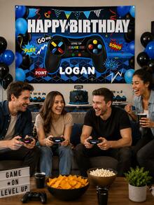 1pc Customizable Text Electronic Game Party Backdrop Banner - Neon Gamer Polyester Wall Decor, Suitable For Birthday Party, Game Night, Arcade - Multi-Functional Room And Garden Decoration, Game Theme Photography Backdrop, No Electricity Required - Suitable For Various Occasions And Festivals, Home Decor, Hotel Decor, Internet Cafe Decor, Durable, 3 Sizes Available - Multicolor - View 5