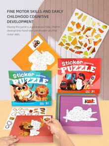 8-In-1 Kids 3D Sticker Puzzle Activity Book, Number-Based Mosaic Art Craft Kit, 6 Themes Available, Calming Educational Toy For Boys And Girls - 3D Collage Picture Book - View 7