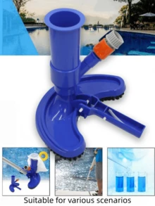 1pc Portable Vacuum Suction Head, Crescent-Shaped Shaped Pool Cleaner With Floor Brush, Powerful Suction, Multi-Scenario Universal, Pool / Hot Tub / Bathtub Bottom Cleaning Tool, Efficiently Removes Leaves, Hair, Mud And Sand (Telescopic Pole Not Included) - Half-moon Shaped Suction Head - View 5
