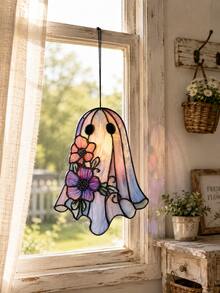 1pc Acrylic Ghost Flower Hanging Ornament, Floral Acrylic Pendant Decor, Cute Macaron Color Window Hanging, Bohemian Gothic Style Wall Hanging, Personalized Decorative Accessory, Witchy Room Decor, Pastoral Home Decor, Suitable For Plants, Windows, Kitchen, Bedroom Gift, Desktop And Wall Art - Style 2 - View 11