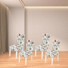 1PC/4pcs/6pcs Chair Cover, Decorative Chair Slipcover, Milk Silk Fabric, Non-Slip Elastic Full Coverage Chair Cover, 1PC One Size, 4pcs/6pcs Set, Floral Print, Rich Colors, Suitable For Spring, Summer, Autumn, Winter, All Seasons - Multicolor - View 15
