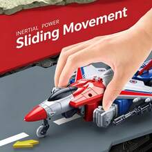 1pc Transforming Airplane Police Robot Toy: Inertia-Powered For Fun Gliding; Detailed Design; Manual Transformation With Two Modes; A Great Kids' Toy Gift - Multicolor - View 4