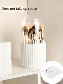 Minimalist Beauty Storage With Divided Compartments To Stop Clutter Modern Acrylic Makeup Brush Holder For Urban Professionals Compact Vanity Decor Ideal For Bathroom Countertop To Hold Eye Shadow Brushes - A - View 9