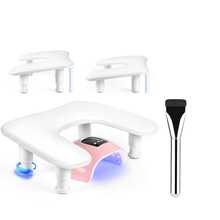 Apoio de Braço Profissional para Manicure: Formato em U, Altura Ajustável, Apoio de Mão Ergonômico para Unhas, Feito de Material de Couro PU, Equipado com Suporte Giratório para Telefone, Projetado Especificamente para Manicures de Salão de Unhas, Apoio de Braço Profissional Grande para Manicure: Segunda Geração de Apoio de Braço em U para Unhas, Altura Ajustável, Almofada de Apoio de Mão em Couro PU de Fibra Ultrafina, Adequado para Unhas Acrílicas, Adequado para Uso em Sala de Estar, Casa, Cozinha e Outros Lugares, Presente Perfeito de Férias e Natal para Família e Amigos - Multicolorido - Visão 12
