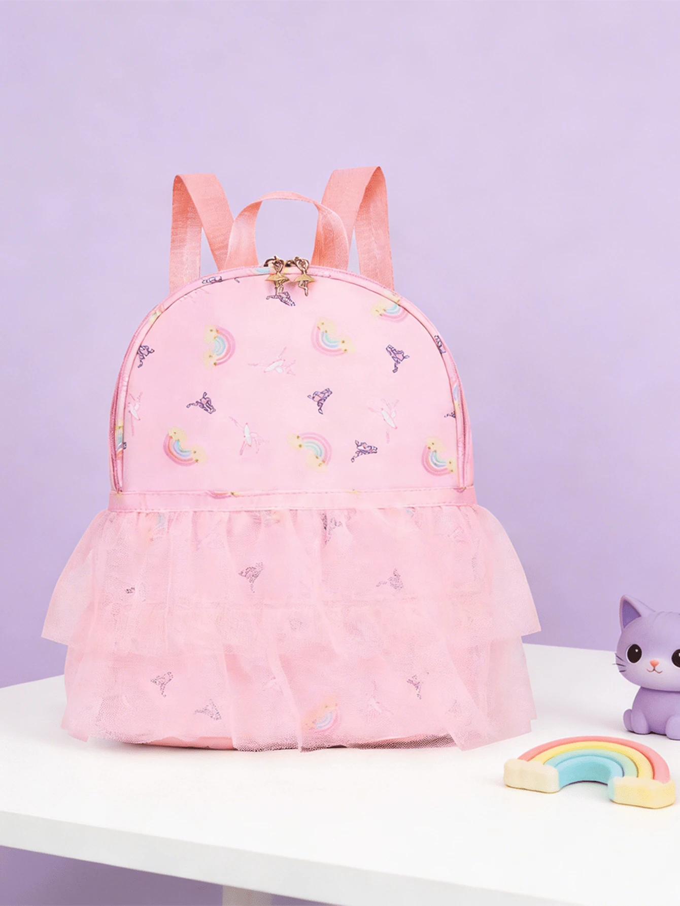 Back To School Season New Lightweight Backpack With All-Over Print Dance Girl Pattern, Cute Rainbow Unicorn Little Girl Pattern Fashion Travel Girls Dance Backpack School Bag, Flap Design Anti-Theft Drawstring Closure Lightweight Large Capacity Backpack - 813 Backpack - View 1