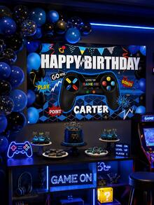 1pc Customizable Text Electronic Game Party Backdrop Banner - Neon Gamer Polyester Wall Decor, Suitable For Birthday Party, Game Night, Arcade - Multi-Functional Room And Garden Decoration, Game Theme Photography Backdrop, No Electricity Required - Suitable For Various Occasions And Festivals, Home Decor, Hotel Decor, Internet Cafe Decor, Durable, 3 Sizes Available - Multicolor - View 8