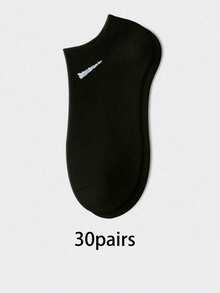30 Pairs Men's Breathable Sports Socks, Fashionable Letter Print High Elastic Outdoor Running Socks, Comfortable Breathable, Anti-Odor, Antibacterial, Suitable For Daily Wear (1/3/5/10/15/20/30 Pairs) - A - View 28
