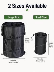 1pc Black Portable Foldable Trash Can, Oxford Cloth Garden Bucket, Outdoor Camping Tent Trash Can, Foldable Gardening Equipment For Collecting Leaves, Yard Waste, Lawn Debris, Patio Cleaning, Suitable For Summer Camping, BBQ, Picnic, Road Trip, Independence Day - Multicolor - View 3