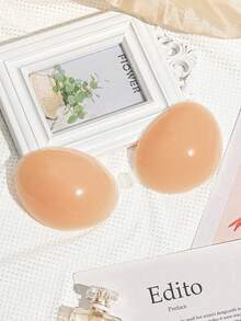 Almohadillas para el pecho con forma de gota de agua color nude, cierre frontal, adhesivo fuerte de silicona, efecto lifting, invisibles y sin costuras, adecuadas para vestidos sin espalda/sin tirantes/de novia - Multicolor - Ver 4