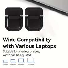 [Back To School Season] 2 / 4pcs Invisible Foldable Laptop Stand Portable Adhesive Laptop Riser Feet Ergonomic Adjustable Angle ABS Heat Dissipation Base Compatible With 13-17.3 Inch Laptops Tablets Phones Student Office Desktop Portable Computer Support Bracket - Computer Stand - View 7