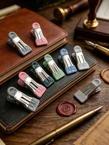 5 Pairs Heavy Duty Metal Clips, Food Packaging Bag Clips, Potato Chip Clips, Food Clips, Storage Clips, Clothing Clips - All With Soft Protective Covers, Perfect For Daily Home Use, Office Work And Student Textbook Storage - Multicolor 1 - View 8