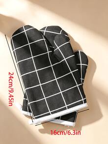 1pc/2pcs/4pcs Kitchen Oven Microwave Heat Resistant Gloves, Heat-Proof Baking Tools, Oven Mitts, Suitable For Microwave Baking, Kitchen Home Cooking, Double-Sided Quilted Washable Heat-Resistant Gloves, Camping Holiday Essentials - View 3