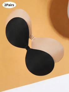 2pcs Seamless Strapless Push-Up Bra Cups, Invisible Push-Up Bra Lift Adhesive Tape, Suitable For Dresses, Nightgowns, Wedding Dresses - Multicolor - View 10