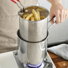 DeTODO Stainless Steel Deep Fryer Pot With Filter Rack - Compact And Easy To Use - View 1