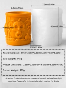 Skull Magic House Elf Castle Cylindrical Relief Silicone Mold, Compatible With Candle, Plaster, Resin, Halloween Decoration Creative Holiday Gift Craft Mold - Halloween Skull Cylindrical Candle Mold - View 13