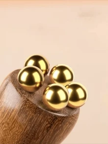 2件組臉部按摩工具－小蓮花純黃銅刮痧工具、刮痧按摩棒、穴位按摩棒、護膚工具、全身按摩器、淋巴按摩工具 - 查看 5