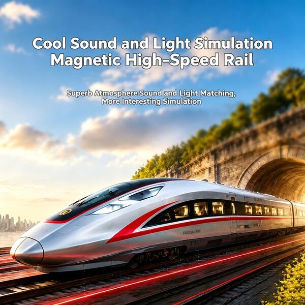1 Pc Children's Magnetic High-Speed Rail Toy Train With Inertia Feature. A Children's Boy's Toy Train Set. A Model Of A Small Train On Light Rail.