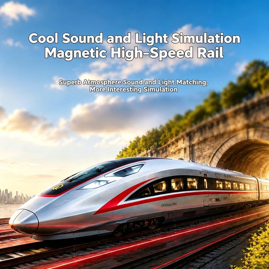 1件兒童磁力高速列車玩具，附慣性功能，男孩列車玩具組，輕軌小火車模型