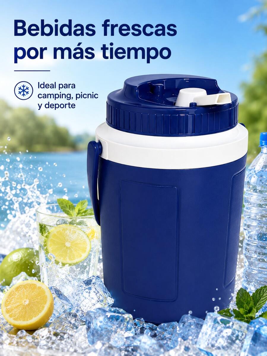 Botellas de agua isotérmicas profesionales diseñadas específicamente para uso en exteriores. Neveras portátiles de alto rendimiento para mantenerte fresco este verano. Neveras y cubos de hielo. Equipo para acampar al aire libre. Artículos esenciales para el verano. - Azul - Ver 1