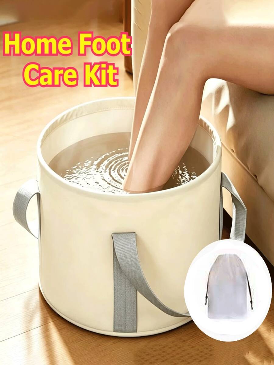 Foldable Portable Foot Bath Tub, Foot Soaking Bucket, Foldable Insulated Bucket + Storage Bag, Home Full Foot Spa, Soaking, Exfoliating, Neat Storage, Long-Lasting Insulation, Relieve Tired Feet, Make Feet Smooth