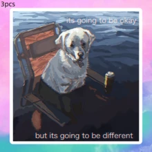 Dog Sitting On Chair In Water, A Very Real Comfort - Waterproof Vinyl Sticker - Durable Smooth Surface, Self-Adhesive Bumper Sticker, Suitable For Cars, Windows, Laptops, Trucks, Water Bottles - Multi-Purpose Durable Design, Car Sticker - Vinyl - View 10