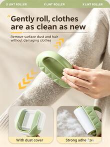1pc Washable Reusable Lint Roller With Creative Mini Leather Pouch Portable Household Sticky Pet Hair Remover Dust Fluff Cleaner For Clothes Sofa Carpet Car Seat - View 5