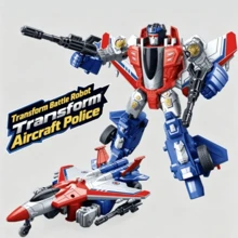 1pc Transforming Airplane Police Robot Toy: Inertia-Powered For Fun Gliding; Detailed Design; Manual Transformation With Two Modes; A Great Kids' Toy Gift - Multicolor - View 2