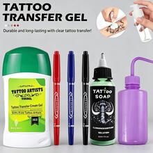 Set Gel Transfer Tato All-In-One, Cocok untuk Penggemar Tato dan Perlengkapan Templat Tato bagi Seniman Tato Profesional - MultiWarna - View 2