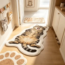 1pc Rollable Bath Mat, Bathroom Rug, Door Mat, Small Rug, Carpet, Floor Mat, Home Decor, Area Rug, Outdoor Mat, Bedroom Carpet, Washable Rug - Multicolor 6 - View 2