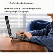 [Back To School Season] 2 / 4pcs Invisible Foldable Laptop Stand Portable Adhesive Laptop Riser Feet Ergonomic Adjustable Angle ABS Heat Dissipation Base Compatible With 13-17.3 Inch Laptops Tablets Phones Student Office Desktop Portable Computer Support Bracket - Computer Stand - View 6