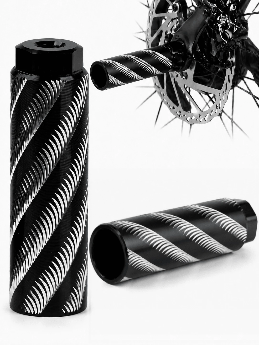 2 Pairs Bicycle Pedals, Aluminum Alloy Material, Non-Slip, Bicycle Rear Seat Pedals, Suitable For Mountain Bike BMX Hook, Bicycle Rear Seat Hook, Suitable For 3/8 Inch Axle, Bicycle Accessories (Please Measure Your Bicycle's Thread Size Before Purchasing To Avoid Poor Buying Experience) - Multicolor - View 1