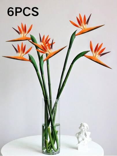 3/6pcs 22 Inch Artificial Bird Of Paradise Green Garland, For Indoor Outdoor Home Garden Office Balcony Wedding Party Decoration, Outdoor, Store Decoration, DIY Crafts, Table Centerpiece, All Season Home Decor, Back To School Room Decor, Outdoor Garden Decoration, Faux Pearl Hanging Plants, Preserved Flowers, Artificial Flowers For Decoration