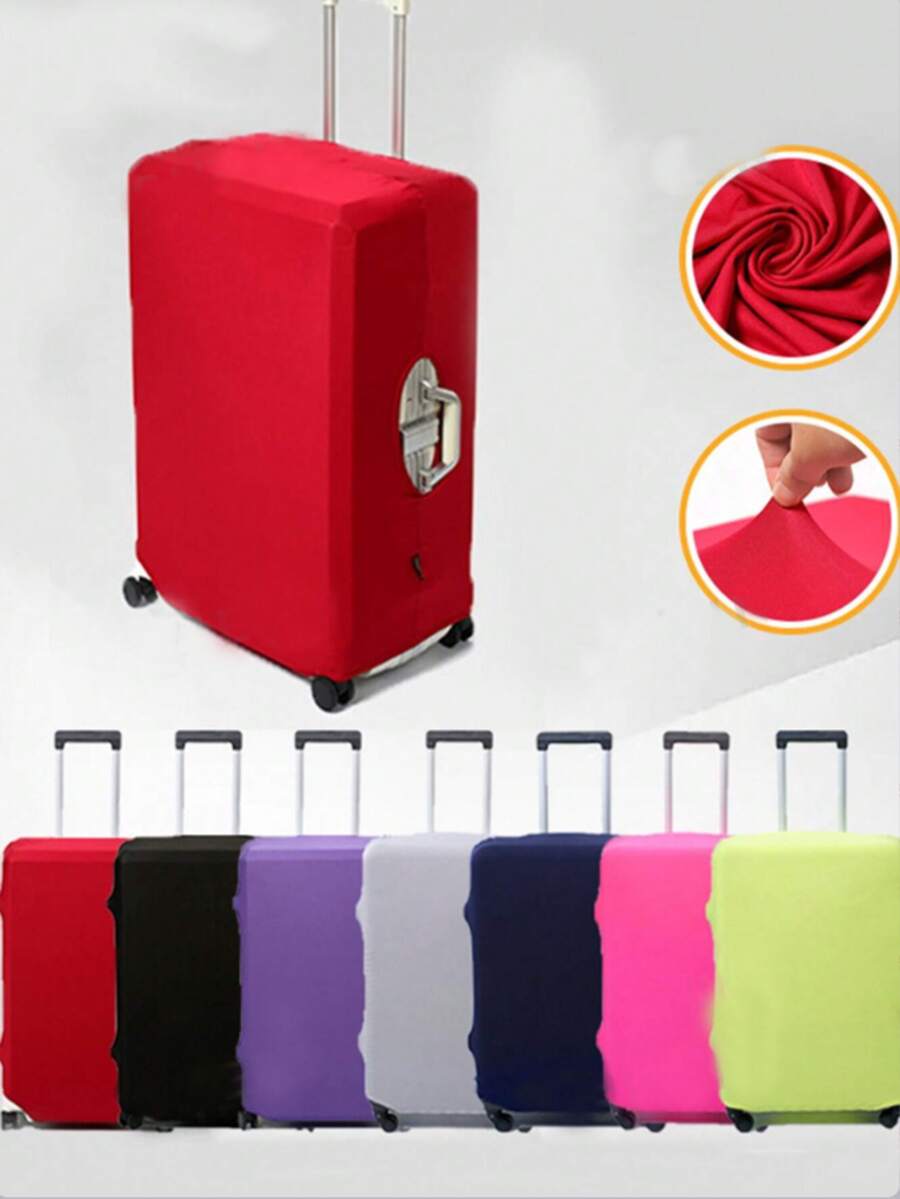 Milk Silk Luggage Cover, Thickened Elastic Travel Suitcase Protective Cover, Solid Color Scratch-Resistant Dust-Proof Luggage Cover, Durable Elastic Travel Suitcase Cover, Suitable For Airport Check-In, School, Business Travel, Outdoor Travel, Universal Fit For Most Sizes - Multicolor - View 1