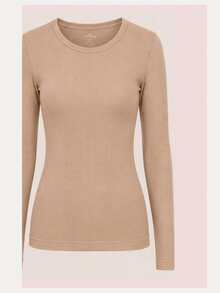 Women's Thermal Base Layer Blouse For Cold Winter - Beige - View 4