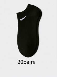 30 Pairs Men's Breathable Sports Socks, Fashionable Letter Print High Elastic Outdoor Running Socks, Comfortable Breathable, Anti-Odor, Antibacterial, Suitable For Daily Wear (1/3/5/10/15/20/30 Pairs) - A - View 26