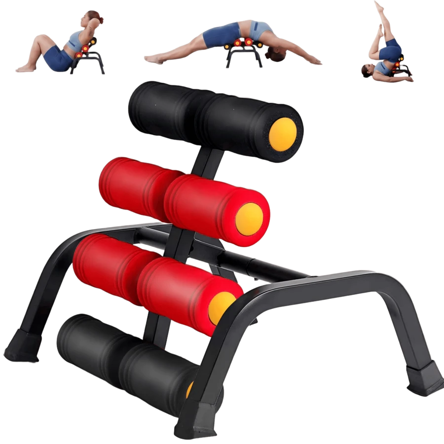 MBB Mini Inversion Table By Mini Stretch 300 Lbs Weight Capacity, Back Stretcher Machine For Home Use-Back Trainer Relief For Back Pain,Compact Foldable Back Stretcher For Home Use, Relieve Back Pain, Re-Align SpineFoldabl, - Black and Red - View 1
