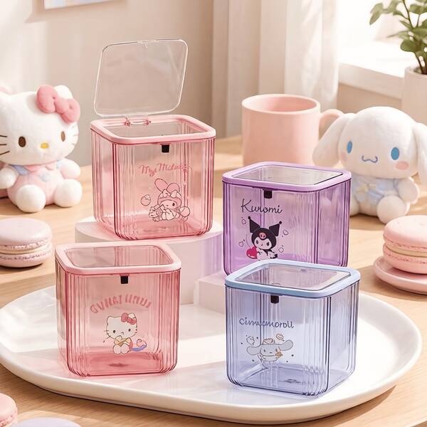 صندوق تخزين أربطة مطاطية من سلسلة SANRIO بنظام الضغط، متعدد الأنماط، صندوق تخزين مكتبي محمول، يمكن استخدامه كسلة مهملات مكتبية، Hello Kitty، My Melody، Kuromi، Cinnamoroll، Pom Pom Purin، Pochacc، يتم إرسال نمط عشوائي من السلسلة، مناسب للمكتب والتخييم والمنزل والمدرسة، يمكن إهداؤه للصديقة، هدية عيد ميلاد، هدية عيد الميلاد، مناسب للسفر والسياحة والمدرسة واللياقة البدنية، متعدد الأنماط، كوب ماء مكتبي منزلي، للاستخدام اليومي، مناسب ليوم المعلم، هدية يوم المعلم، الذكرى السنوية، هدية عيد الميلاد، هدية للنساء، هدية للإناث