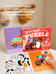 8-In-1 Kids 3D Sticker Puzzle Activity Book, Number-Based Mosaic Art Craft Kit, 6 Themes Available, Calming Educational Toy For Boys And Girls - 3D Collage Picture Book - View 8