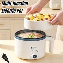 Tiny Panda 1,8L Olla eléctrica multifunción, adecuada para 1-3 personas. Diseñada con revestimiento antiadherente, con funciones de freír, hervir, freír en profundidad y cocinar al vapor. Herramienta de cocina, producto de promoción de verano. - Tipo de Enchufe A Japonés (100V) - Ver 1