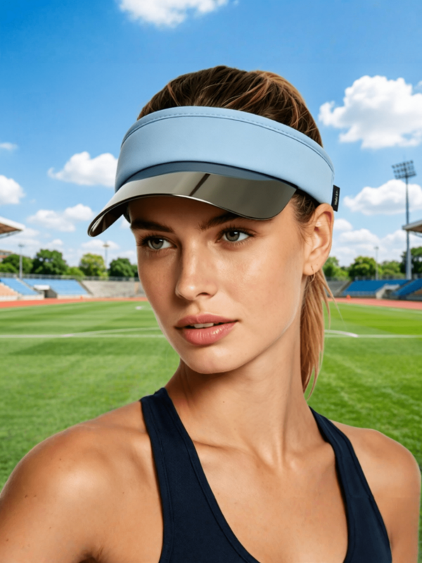 1pc New Mirror Open Top Sun Hat, Wide Brim Slimming Face, UPF50+ High Sun Protection, Beach Vacation Hat, Unisex Versatile Sun Hat, TPU Mirror Brim + Nylon Sweatband, Windproof And Anti-Flip, Suitable For Cycling, Hiking And Trekking