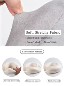 1pc Memory Foam U Shaped Neck Pillow Ergonomic Cervical Support Soft Plush Travel Headrest For Airplane Car Office Nap Adult Washable Long Trips - Multicolor - View 5