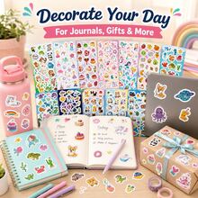 2026-12 Sheets Kids Sticker Pack, Animal Dinosaur Unicorn Mermaid Ocean Space Stickers, Classroom Rewards, School Supplies, Scrapbook Diary Decoration, Back To School Gift Choice, Birthday Gift Creative - Multicolor - View 2