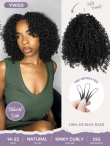 Y WIGS 16-22 Inch 55g Miracle Human Hair, Lightweight Invisible Human Crochet Hair Multiple Textures Tight Curly Hair Extensions, Natural Color, Perfect For Vacation And Sports - Natural Black - View 17