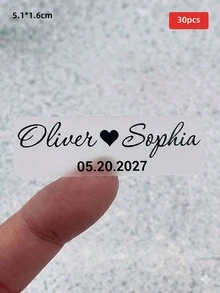 1/30/60/120pcs Customizable Label Stickers, Personalized Wedding Bubble Stick Stickers, Transparent Vinyl Custom Name Labels, Wedding Candy Box And Gift Bag Decoration, Gift For Bride, Groomsman, Bridesmaid, Bridal Shower, Waterproof - Multicolor - View 33