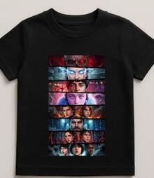 T-shirt unisexe en coton S.t.rangerss Things, T-shirt graphic << Hawkins Things Hugs »,T-shirt << Up Side Down Things », T-shirt à l'effigie de Mike, Lucas, Eleven, Dustin - nero - Visualizzare 12