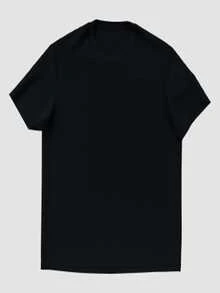 Men's Pure Cotton T-Shirt, Modern And Versatile, With Creative Designs, Versatile Cut, Comfortable For Sports, Fashionable And Stylish. - 黑色 - 查看 2