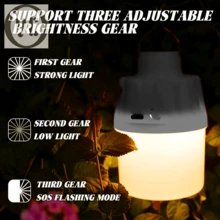 4個/2個/1個 多功能LED露營燈泡，超亮USB充電式帳篷燈，適用於露營裝備、緊急使用和庭院裝飾（暖光） - 暖白色 - 查看 7