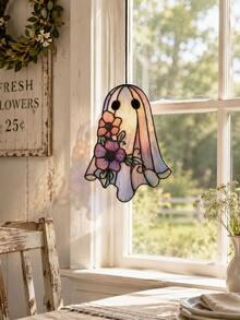 1pc Acrylic Ghost Flower Hanging Ornament, Floral Acrylic Pendant Decor, Cute Macaron Color Window Hanging, Bohemian Gothic Style Wall Hanging, Personalized Decorative Accessory, Witchy Room Decor, Pastoral Home Decor, Suitable For Plants, Windows, Kitchen, Bedroom Gift, Desktop And Wall Art - Style 2 - View 8